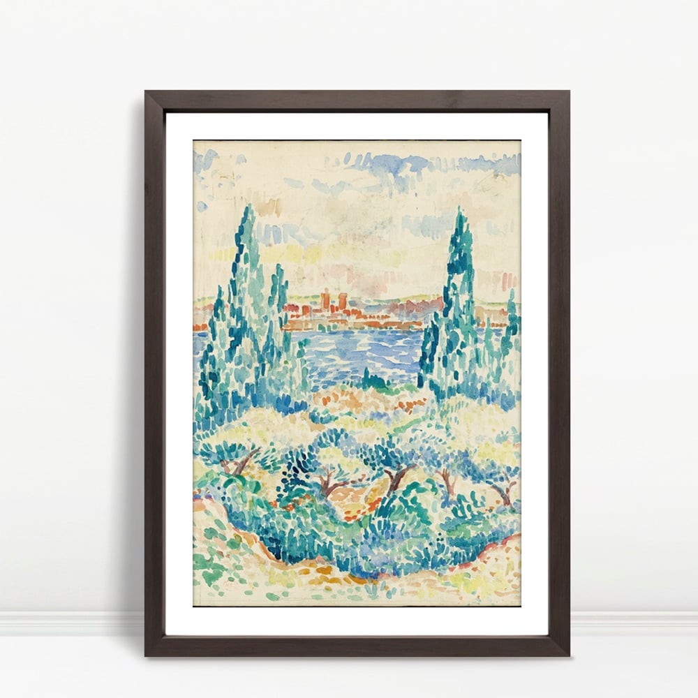 YF Cypress Trees Beside Mediterranean Shore