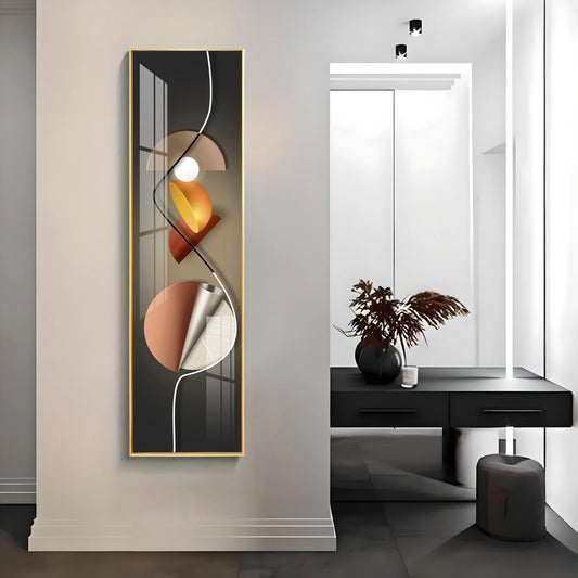 Abstract Geometrical Patterns Luxury Crystal Vertical Wall Art