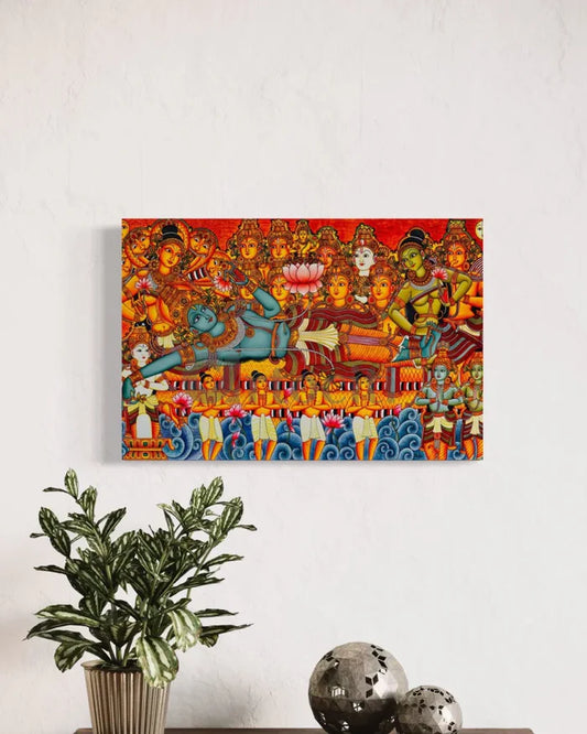 Ananthashayanam Kerala Mural Canvas Giclee Print