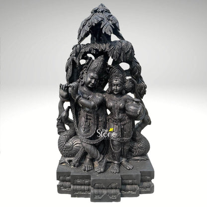 Black Stone Radha Krishna Idol 46″