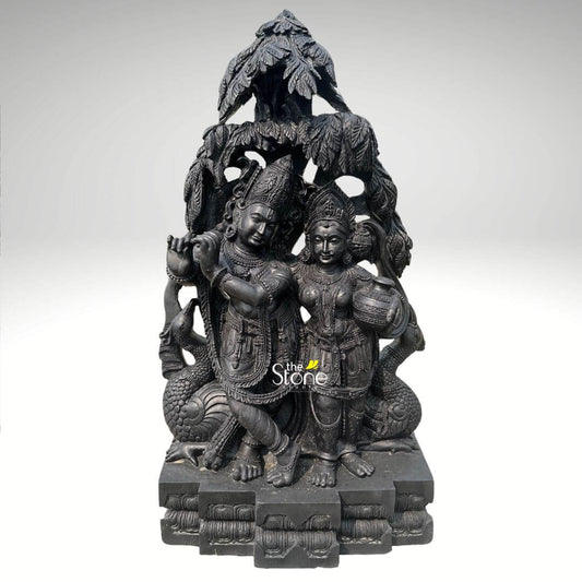 Black Stone Radha Krishna Idol 46″