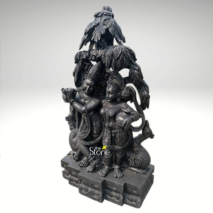 Black Stone Radha Krishna Idol 46″
