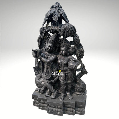 Black Stone Radha Krishna Idol 46″