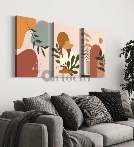 Boho Chic Canvas Painting (Set of 3)