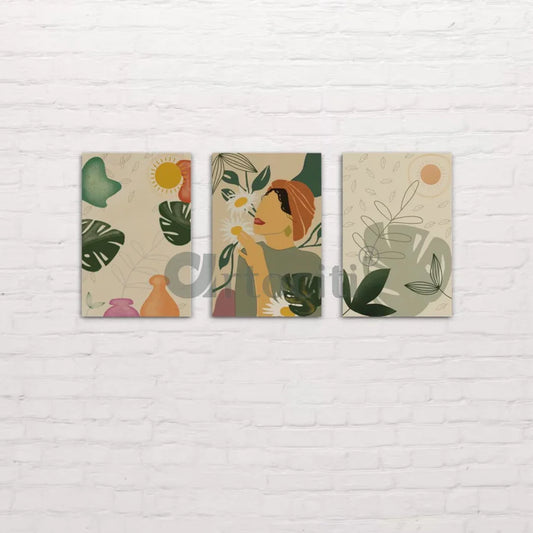 Boho Chic Design Canvas Painting Set of 3