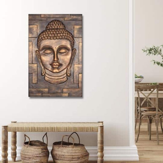 Buddha Bust 3D Relief Mural Wall Art