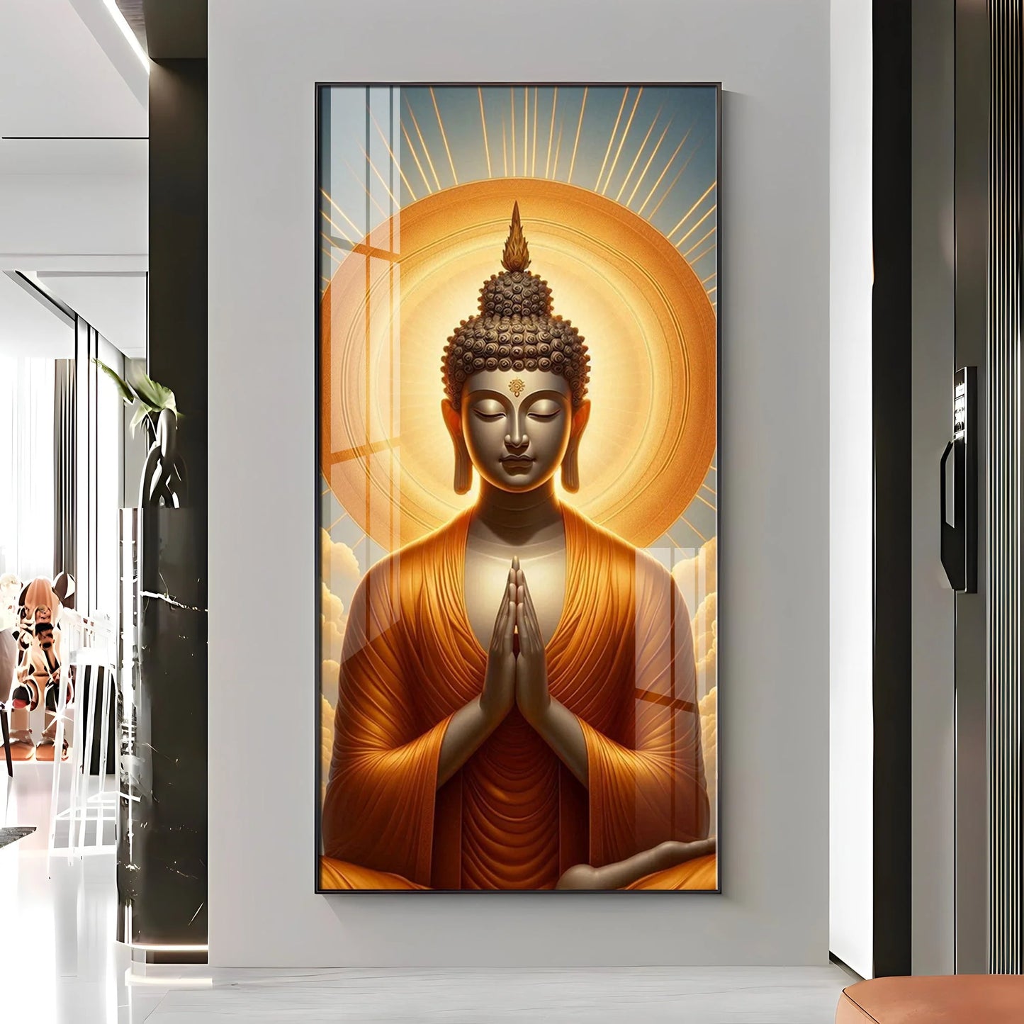 Buddha In Sunlit Halo Effect Premium Acrylic Wall Art