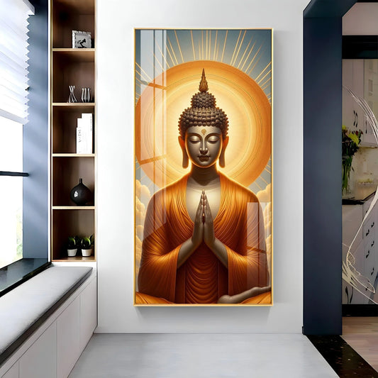 Buddha In Sunlit Halo Effect Premium Acrylic Wall Art