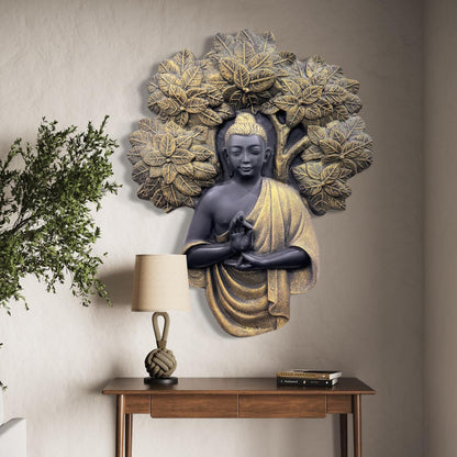 45X36 Inch Blessing Buddha Under Tree 3D Relief Mural Wall Art