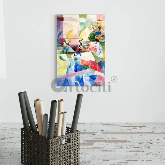 Children And Goats Canvas Giclee Print by August Macke World Famous Painting