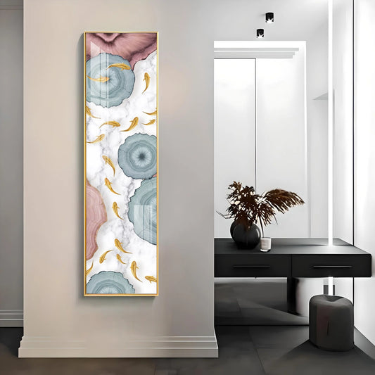 Chinese Patterns Luxury Crystal Vertical Wall Art