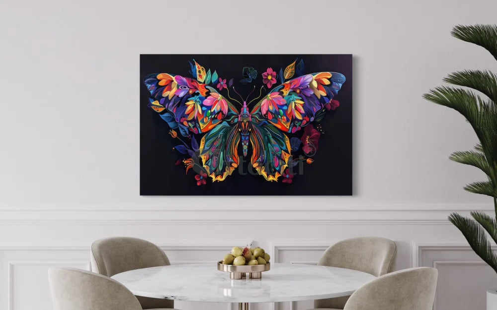 Colorful Butterfly Modern Abstract Canvas Giclee Print