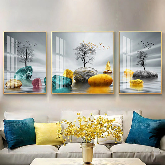 Colorful Glory Luxury Crystal Wall Art (Set of 3)