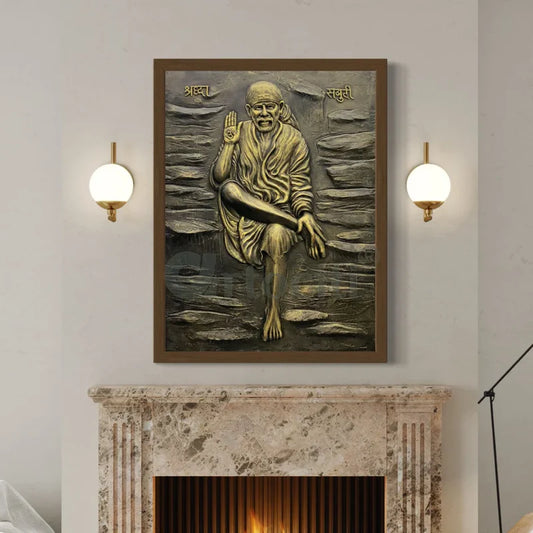 Sai Baba 3D Relief Mural Wall Art