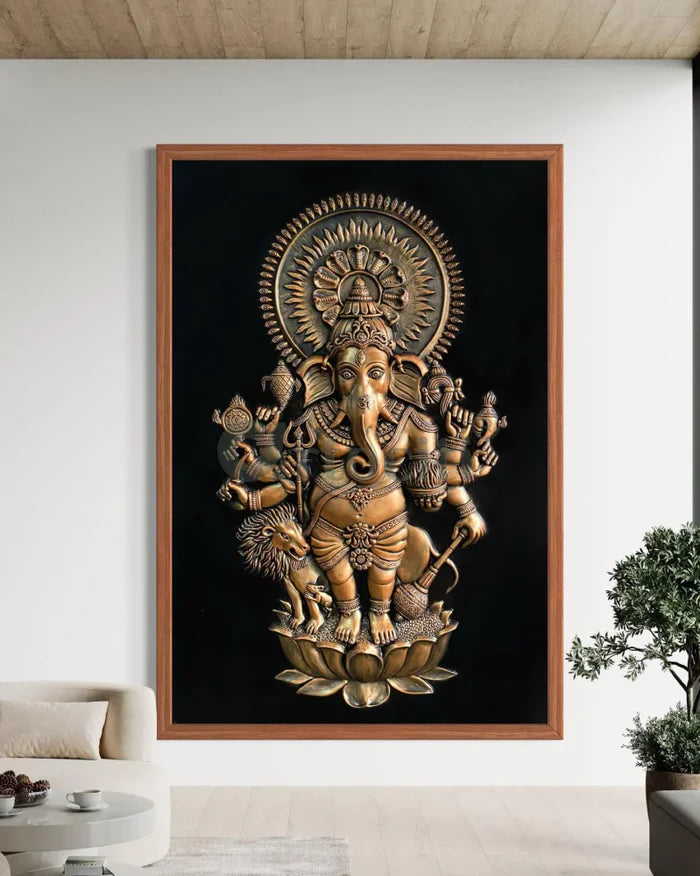 Drishti Ganesha 3D Relief Mural Wall Art