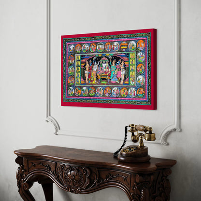 Ram Darbar Pattachitra (Orissa) Art Canvas Giclee Print