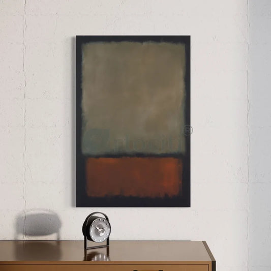 Dark Brown Grey Orange Abstract Art by Mark Rothko Canvas Giclee Print