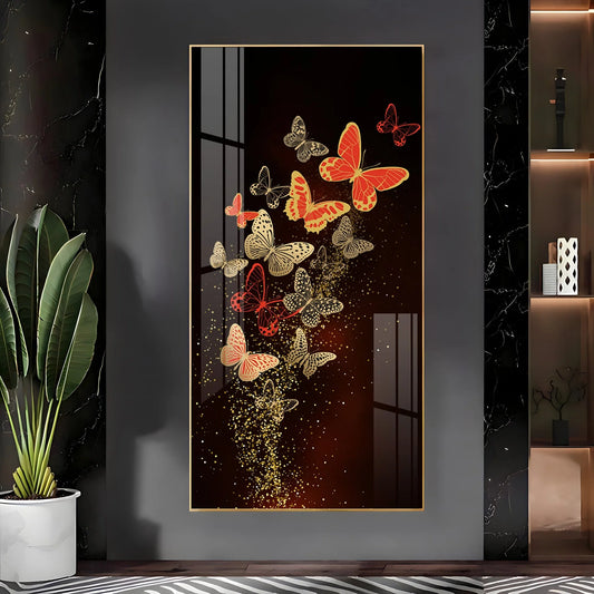 Decorative Butterfly Luxury Crystal Vertical Wall Art
