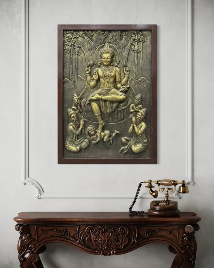 Divine Enlightenment Dakshinamurthy 3D Relief Mural