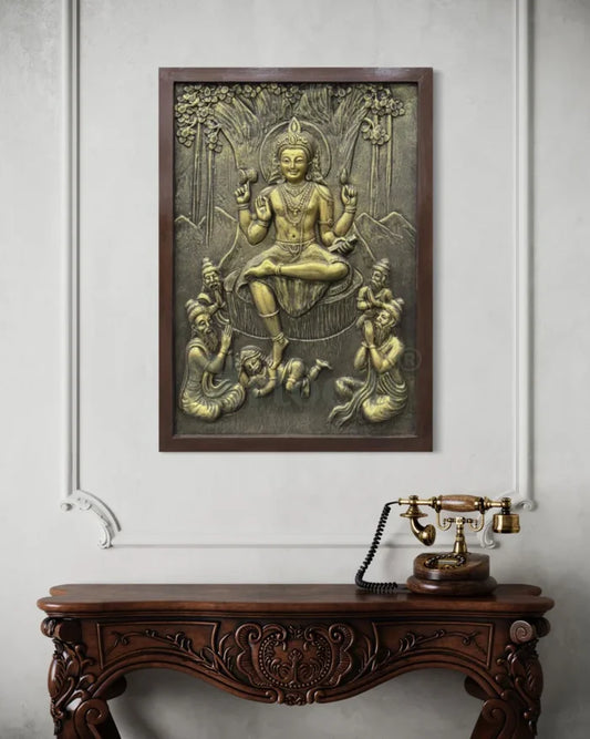 Divine Enlightenment Dakshinamurthy 3D Relief Mural