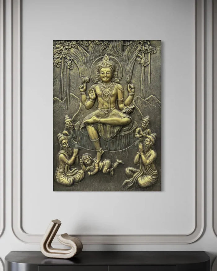 Divine Enlightenment Dakshinamurthy 3D Relief Mural