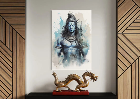 Divine Serenity Lord Shiva Abstract Famous Canvas Painting