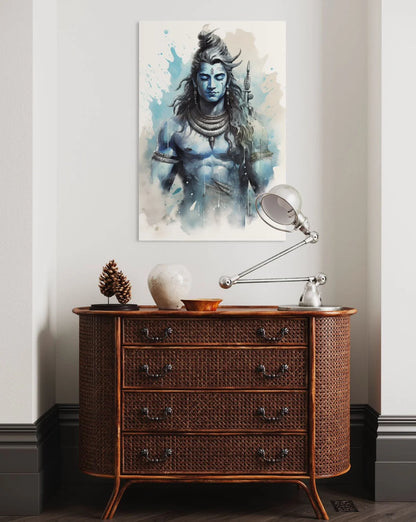 Divine Serenity Lord Shiva Abstract Famous Canvas Painting