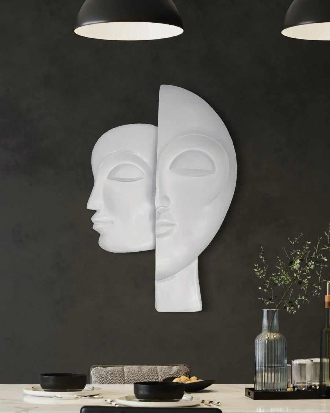 34X22 Inch Dual Face Abstract Relief Mural Wall Art - Ready-To-Hang | Contemporary Wall Art
