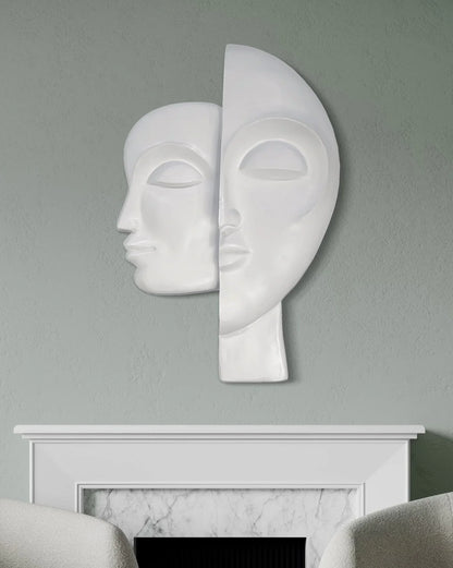 34X22 Inch Dual Face Abstract Relief Mural Wall Art - Ready-To-Hang | Contemporary Wall Art