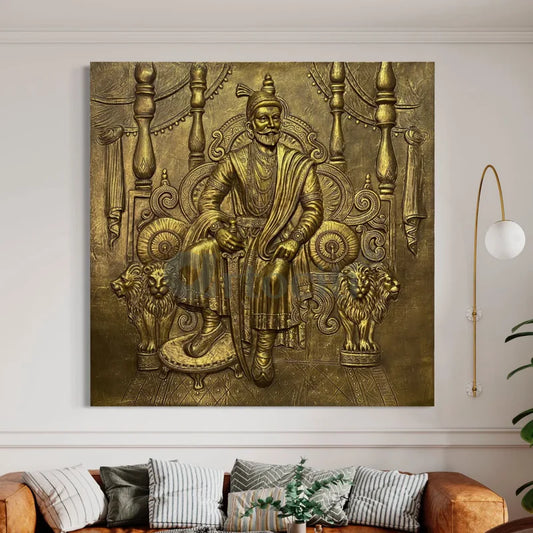 Chattrapati Shivaji Maharaj 3D Relief Mural (6x6 Feet)