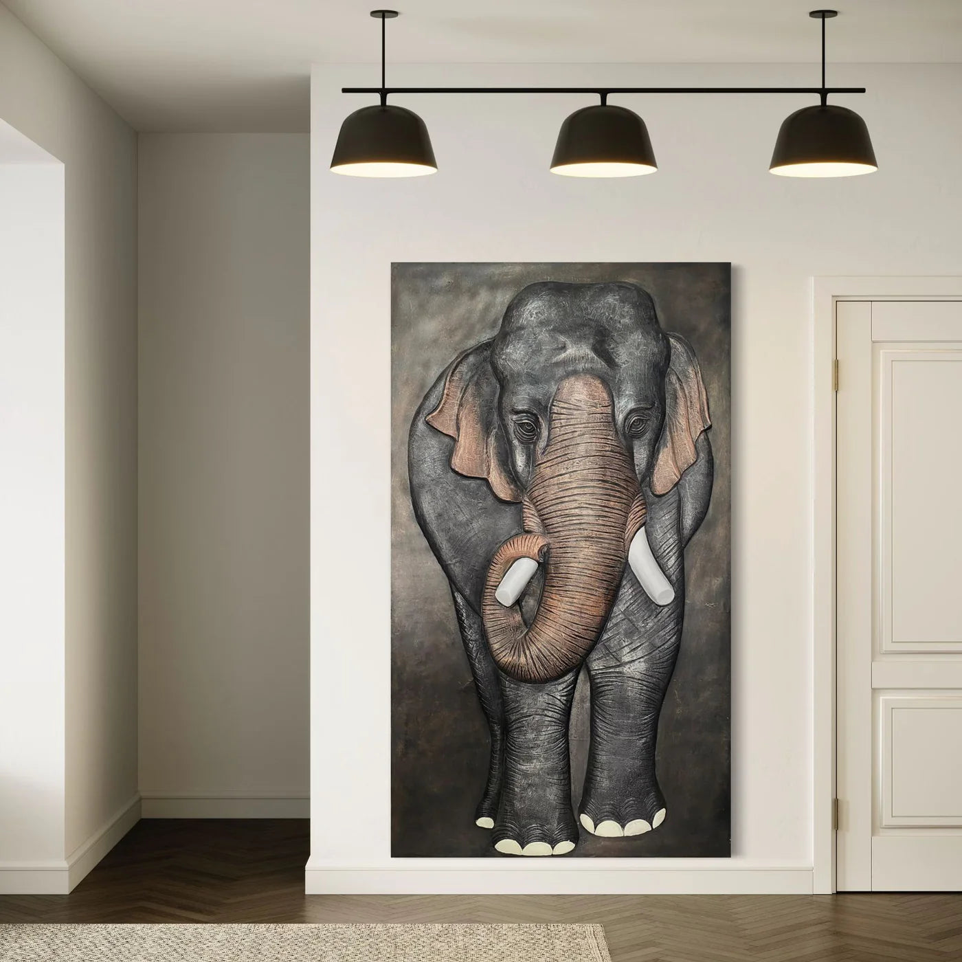 7x4 Feet Elephant 3D Relief Mural Wall Art
