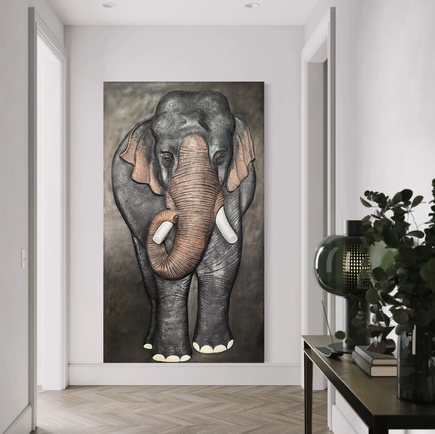 7x4 Feet Elephant 3D Relief Mural Wall Art