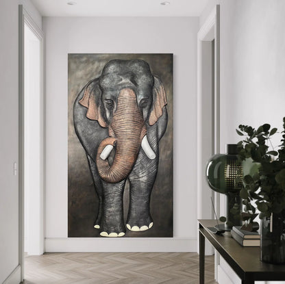 7x4 Feet Elephant 3D Relief Mural Wall Art