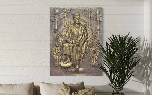 Chattrapati Shivaji Maharaj 3D Relief Mural (4x3 Feet)