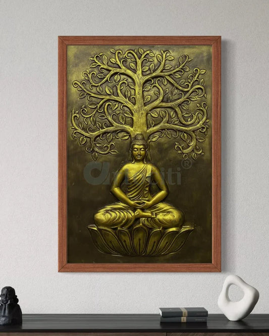 Buddha Under Tree 3D Relief Mural Wall Art