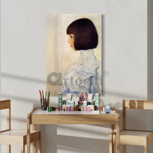 Ethereal Elegance Portrait of Helene by Gustav Klimt Famous Canvas Painting