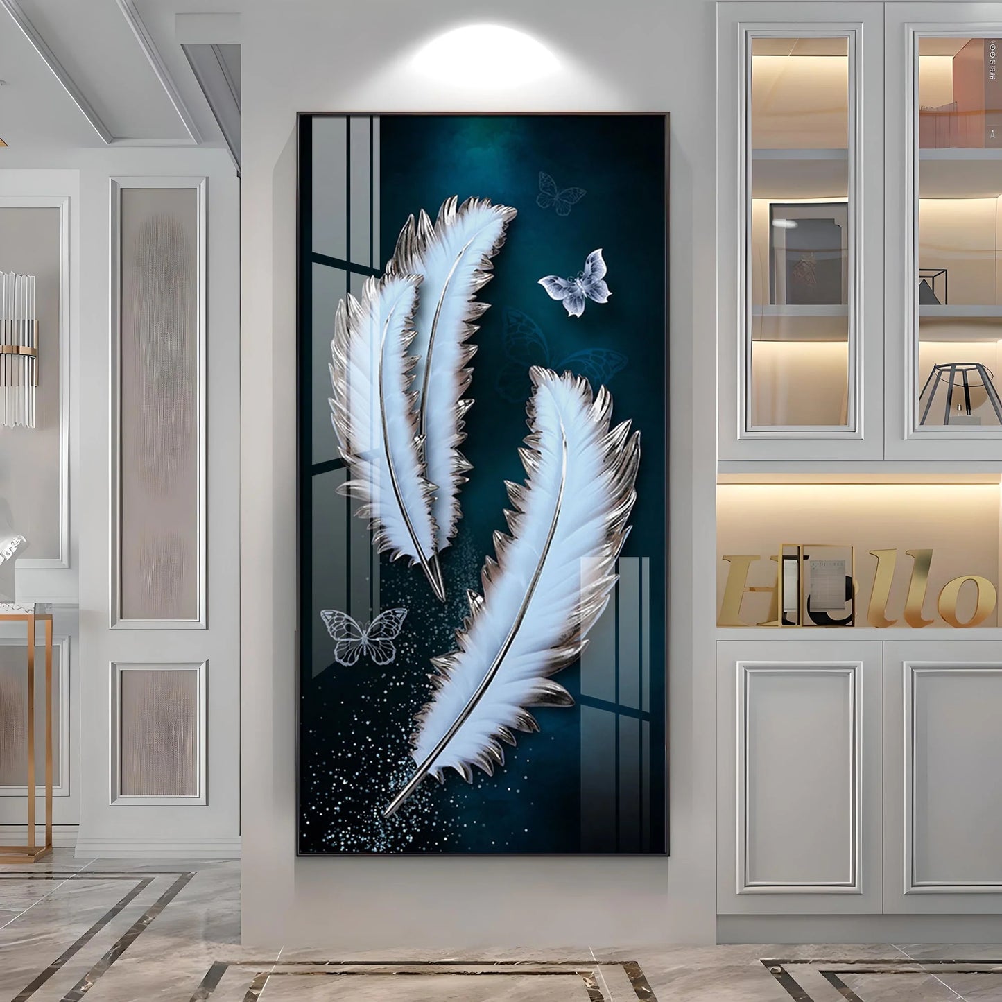 Feathers of Heaven Luxury Crystal Wall Art