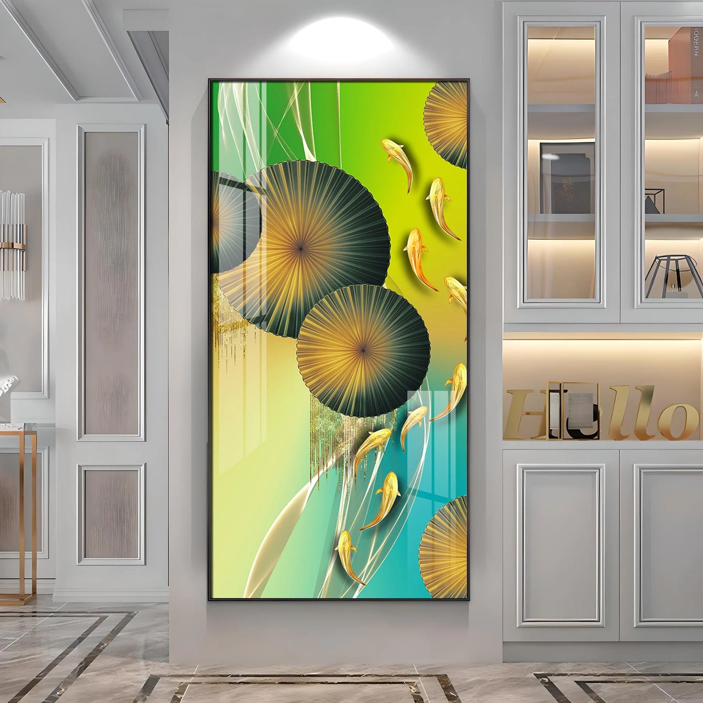 Feng Shui Fishes Luxury Crystal Wall Art