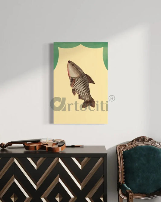 Fish Kalighat Painting Famous Canvas Giclee Print
