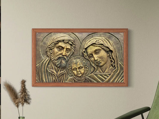 Holy Family 3D Relief Mural Wall Art