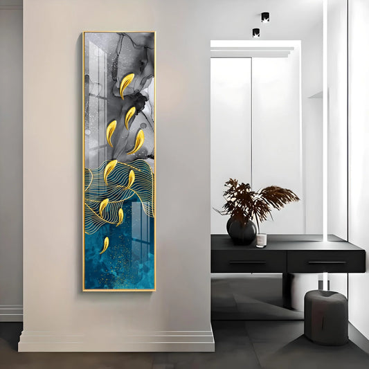 Fortune Fishes Luxury Crystal Vertical Wall Art