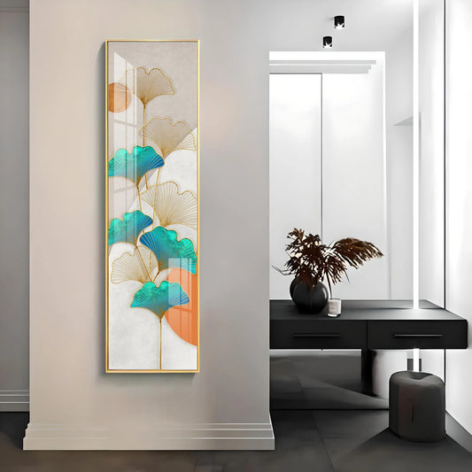 Framed Flowers Luxury Crystal Vertical Wall Art