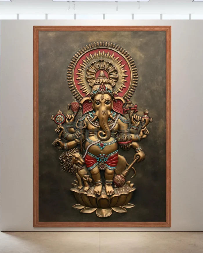 Drishti Ganesha 3D Relief Mural Wall Art