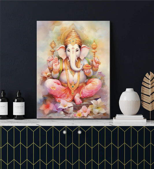 Divine Lord Ganesha Giclee Print Gallery Wrapped
