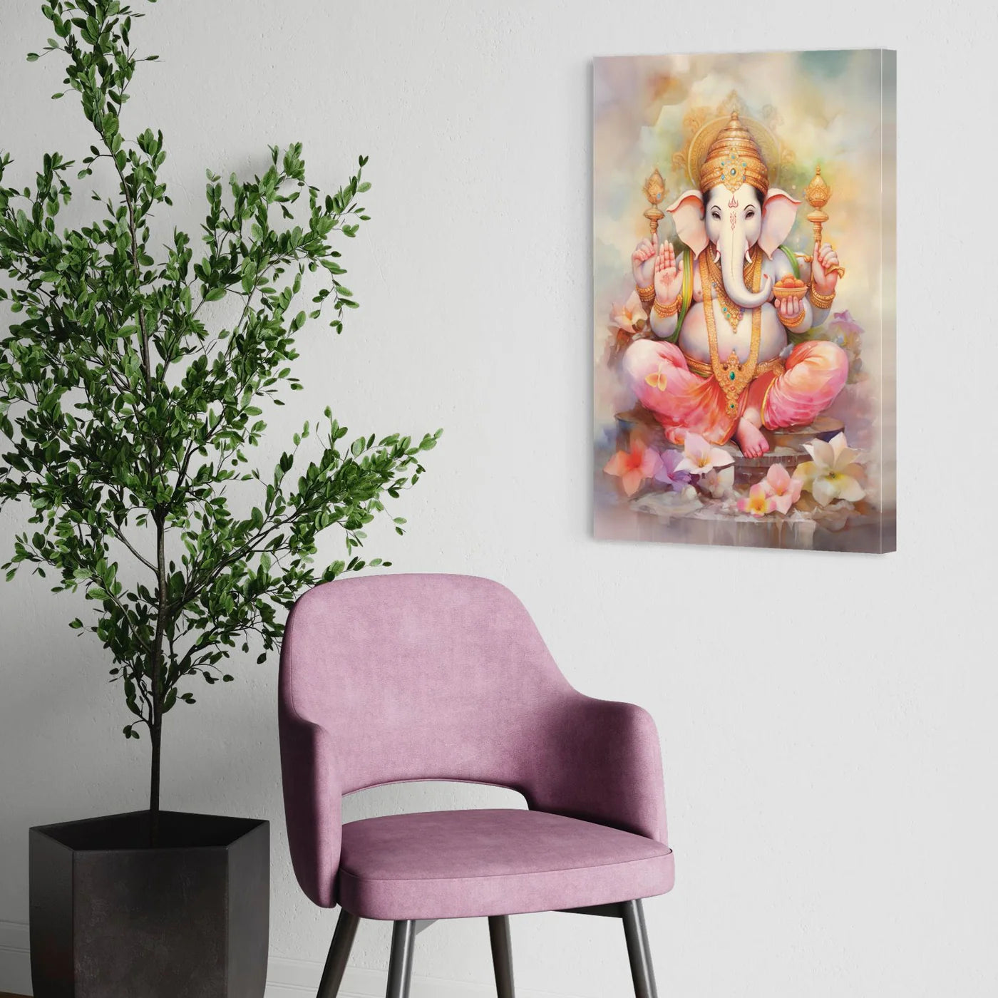 Divine Lord Ganesha Giclee Print Gallery Wrapped