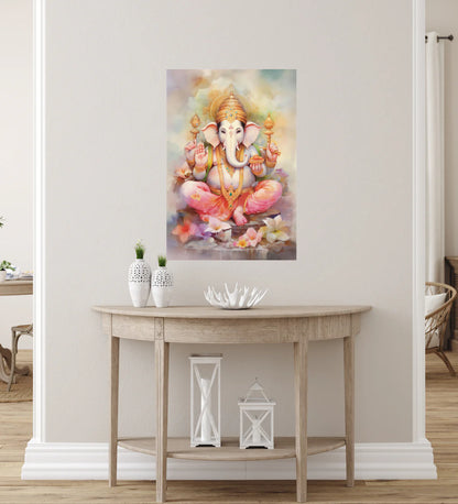 Divine Lord Ganesha Giclee Print Gallery Wrapped