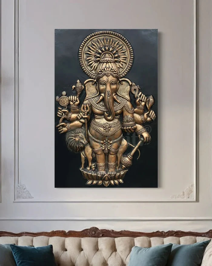 Drishti Ganesha 3D Relief Mural Wall Art