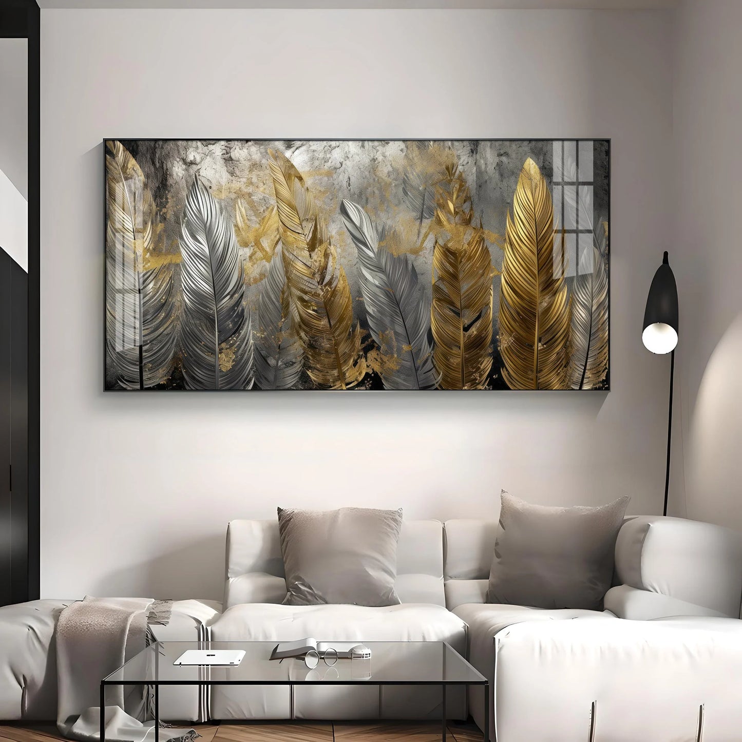 Gilded Feather Premium Acrylic Horizontal Wall Art