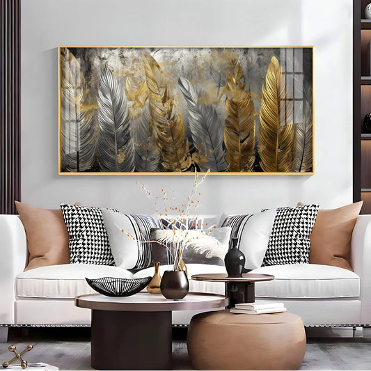 Gilded Feather Premium Acrylic Horizontal Wall Art