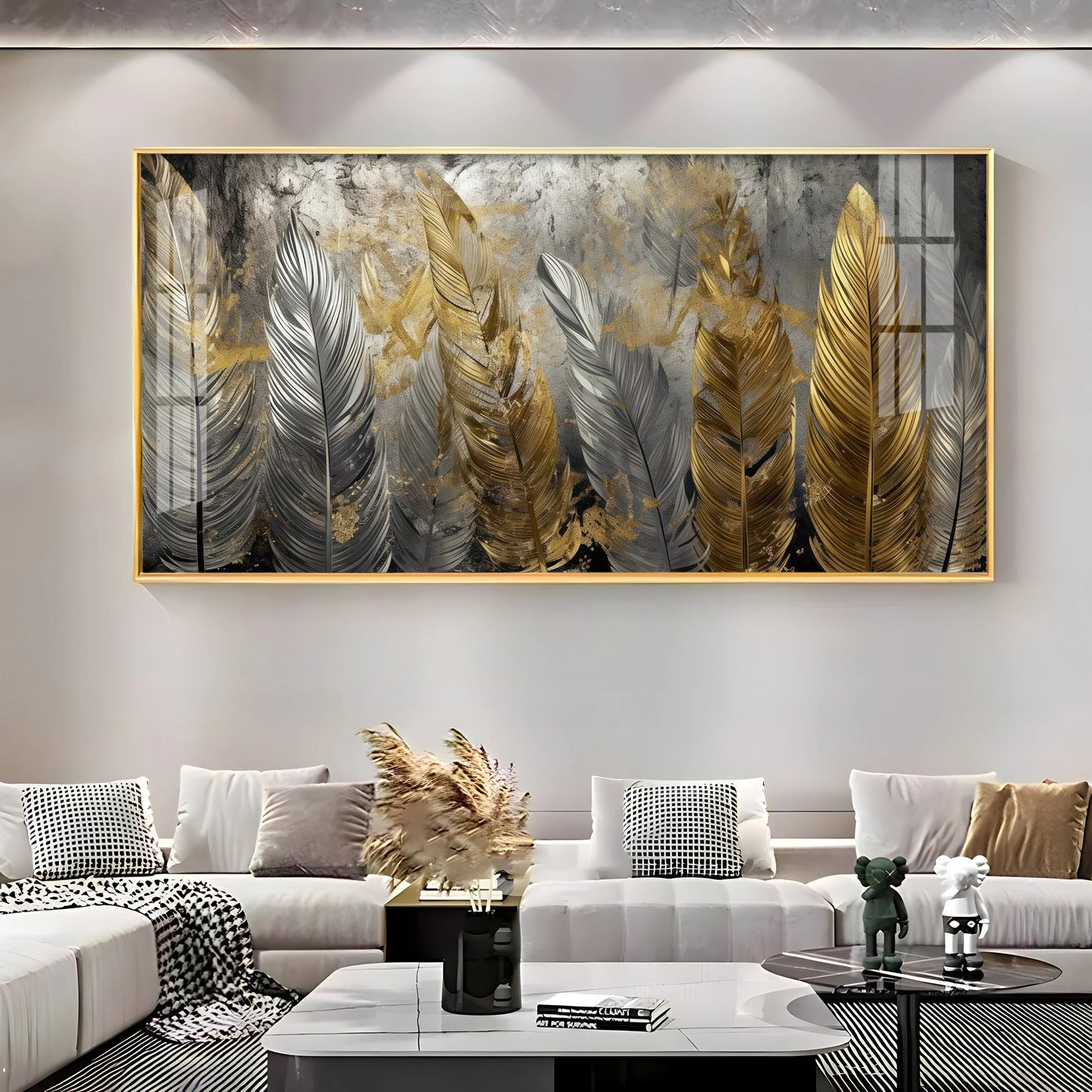 Gilded Feather Premium Acrylic Horizontal Wall Art